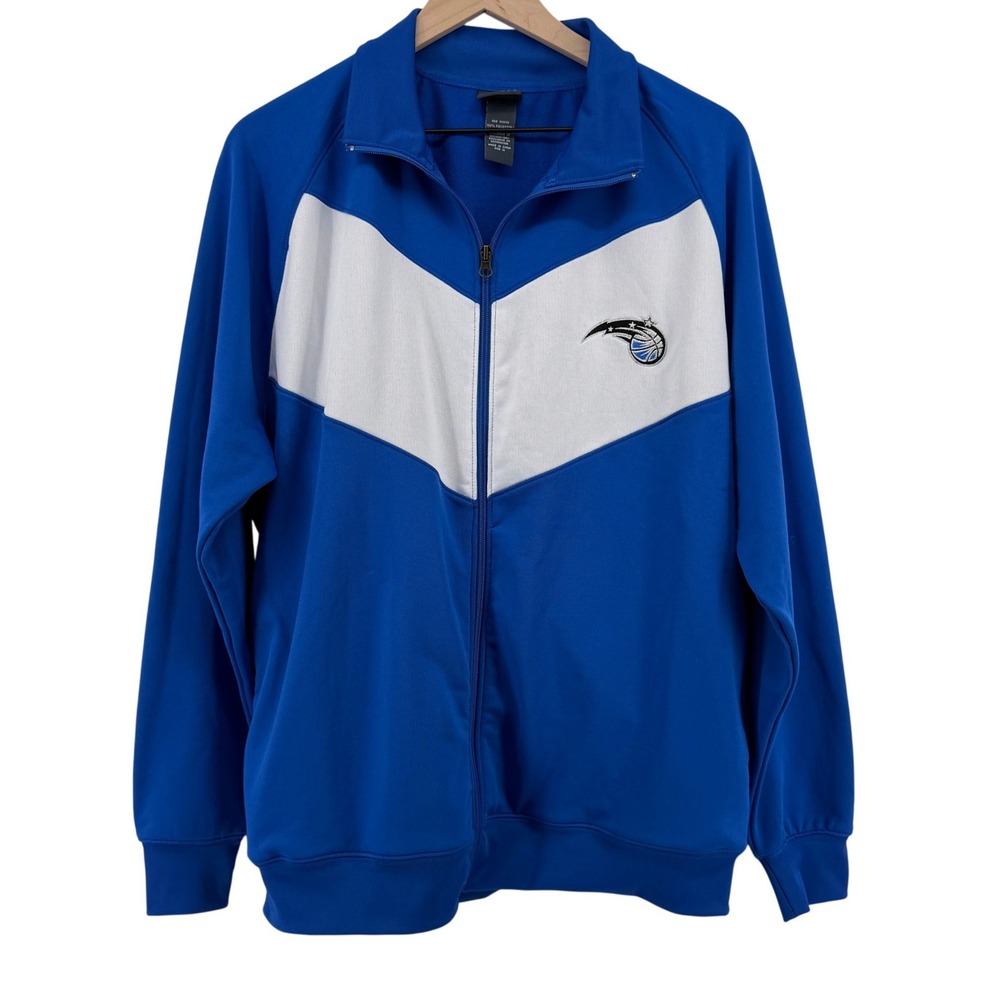 NBA Orlando Magic Track Jacket Full Zip Blue White Men M Embroidered Logo Y2K